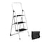 Stalwart 3-Step Stool - Folding Ladder with Handrails & Tool Bag - 330lbs Capacity by White 327751LKR - alternate 1